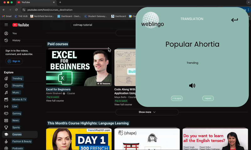 Example of new Translation page